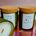 Fresh Linen wooden wick scented candle 8oz jar cork lid